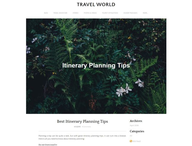 Weebly Travel Blog Example