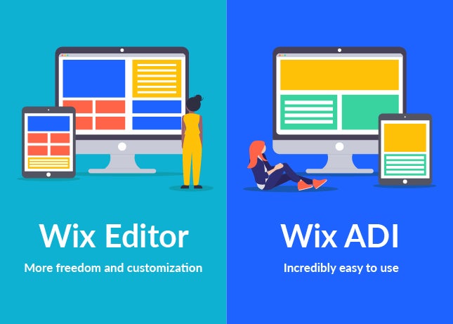 side by side comparison of wix adi and wix editor