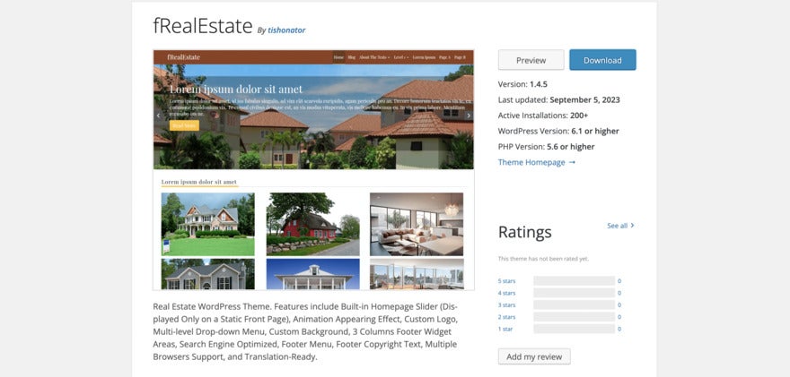 A webpage with multiple photos of different residential houses.