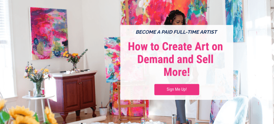 CTA inviting users to sign up and learn how to create art on demand