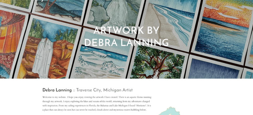Debra Lanning website displaying artwork