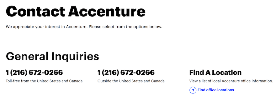 Accenture contact us page