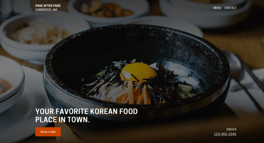 A new WordPress.com theme, with a photographic background showing a bowl of Korean food.