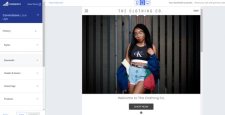 bigcommerce clothing store tablet view