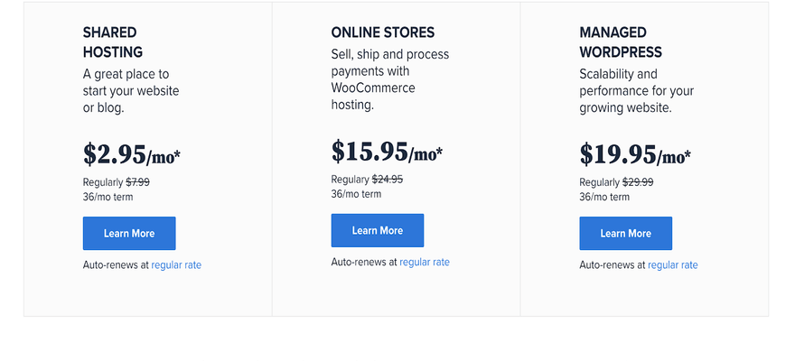 bluehost plan prices