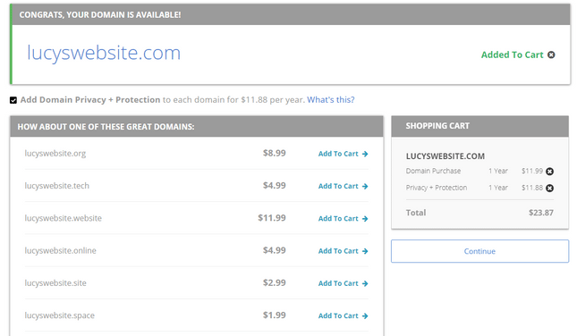 bluehost pricing extras domain search
