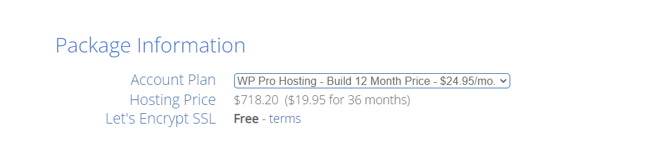 12-month pricing for Bluehost's WordPress Pro hosting plan