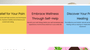 3 coloured blocks describing calmpainrelief's blog