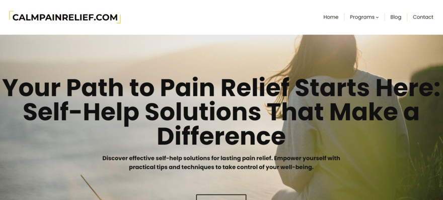 Homepage banner for calmpainrelief.com