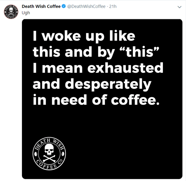 death wish coffee brand twitter