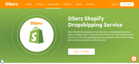 DSers Shopify integration homepage