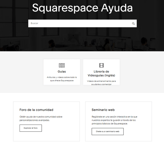 Evaluacion de Squarespace - Ayuda