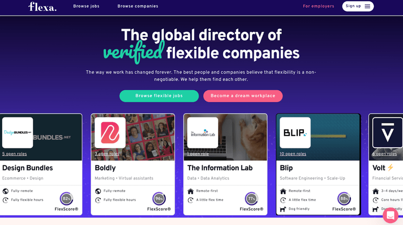 Flexa homepage