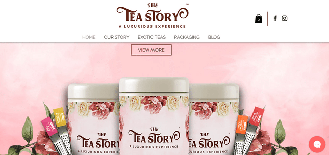 wix brand website example tea story