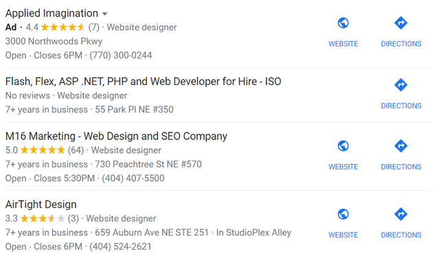 google results example