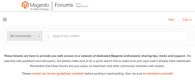 magento support forum