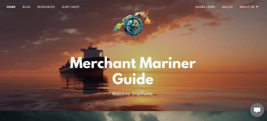 Homepage of Merchant Mariner Guide blog
