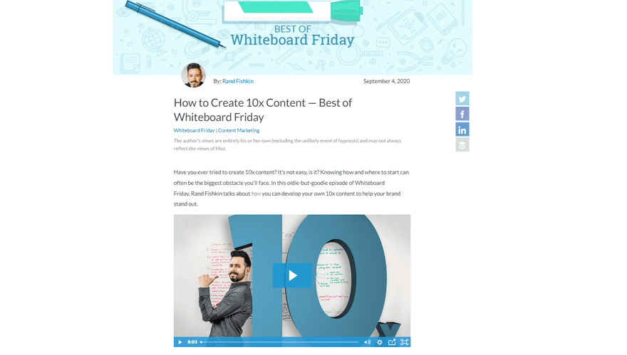 Moz's Whiteboard Friday How To Videos