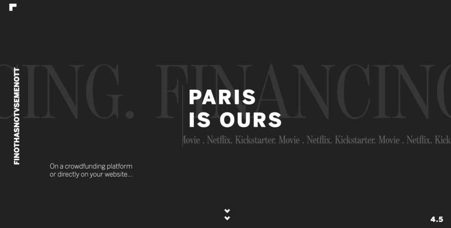 Copy on Sanstete website saying, 'Paris is ours'.