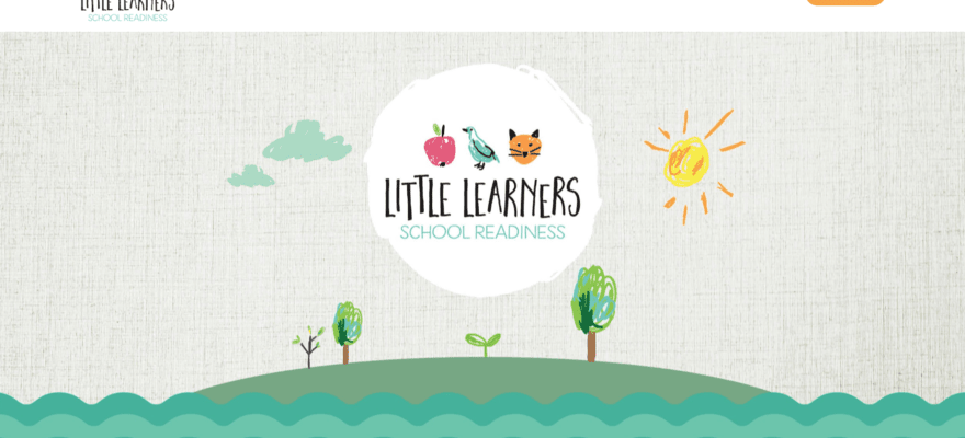 Little Learners homepage featuring an art graphic