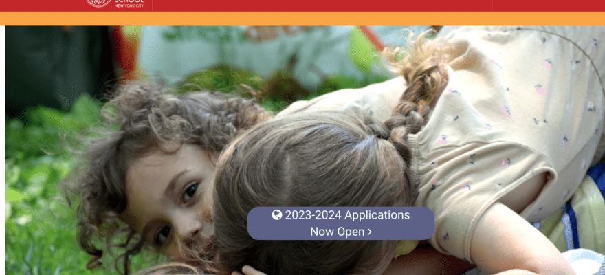 Rudolf Steiner School homepage featuring an application form for new students