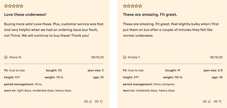 Sephora two reviews, both five stars with review messages, names, and dates
