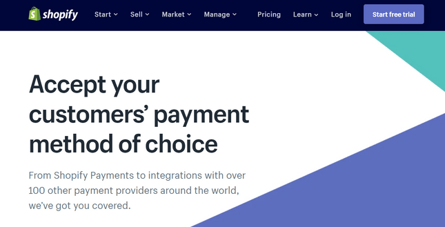 shopify payments homepage