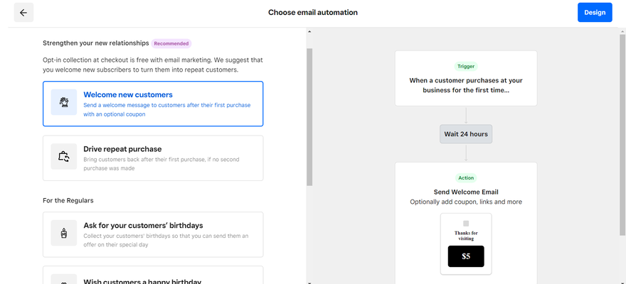 Square email automation