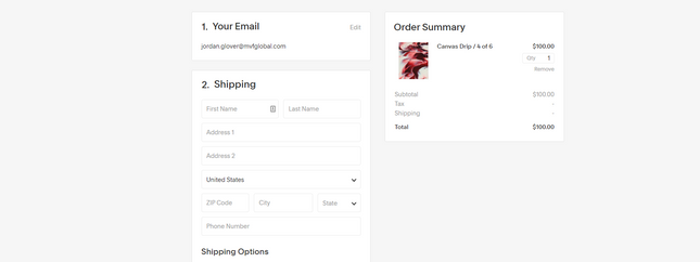 Squarespace Classon Template Checkout and Shipping