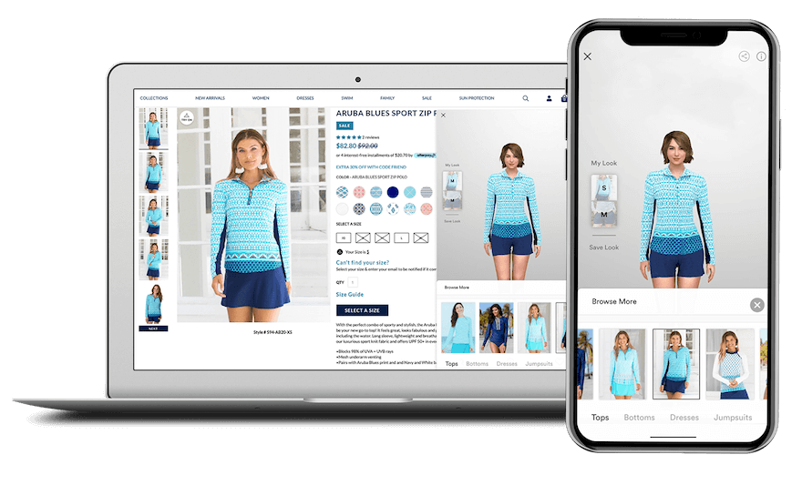 Style.me virtual fitting room personalized shopping blue shirt example