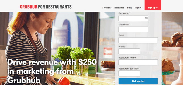 third app online food ordering grubhub restaurant form