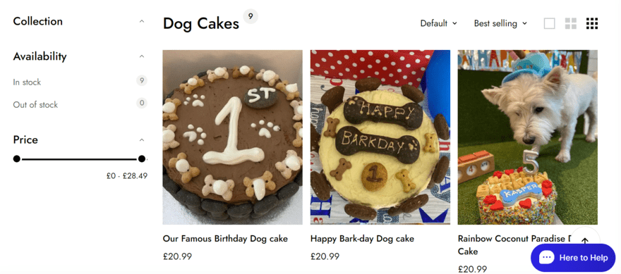 Selection of cakes for dogs