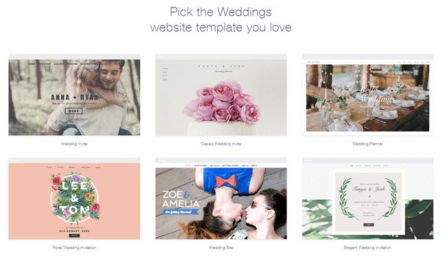 wix wedding templates