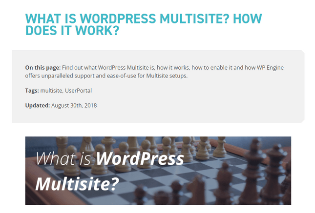 wpengine wordpress multisite