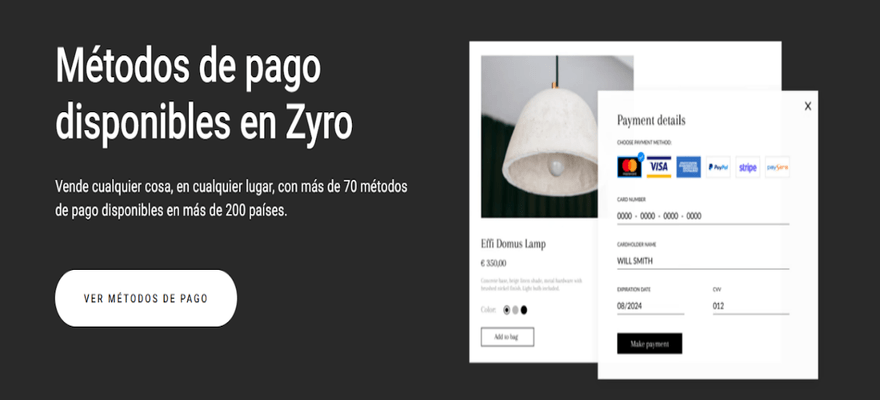 Función de ventas de Zyro